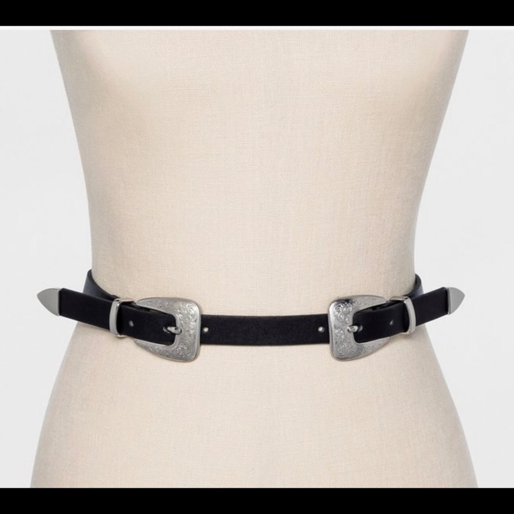 Western Style Double Buckle Belt